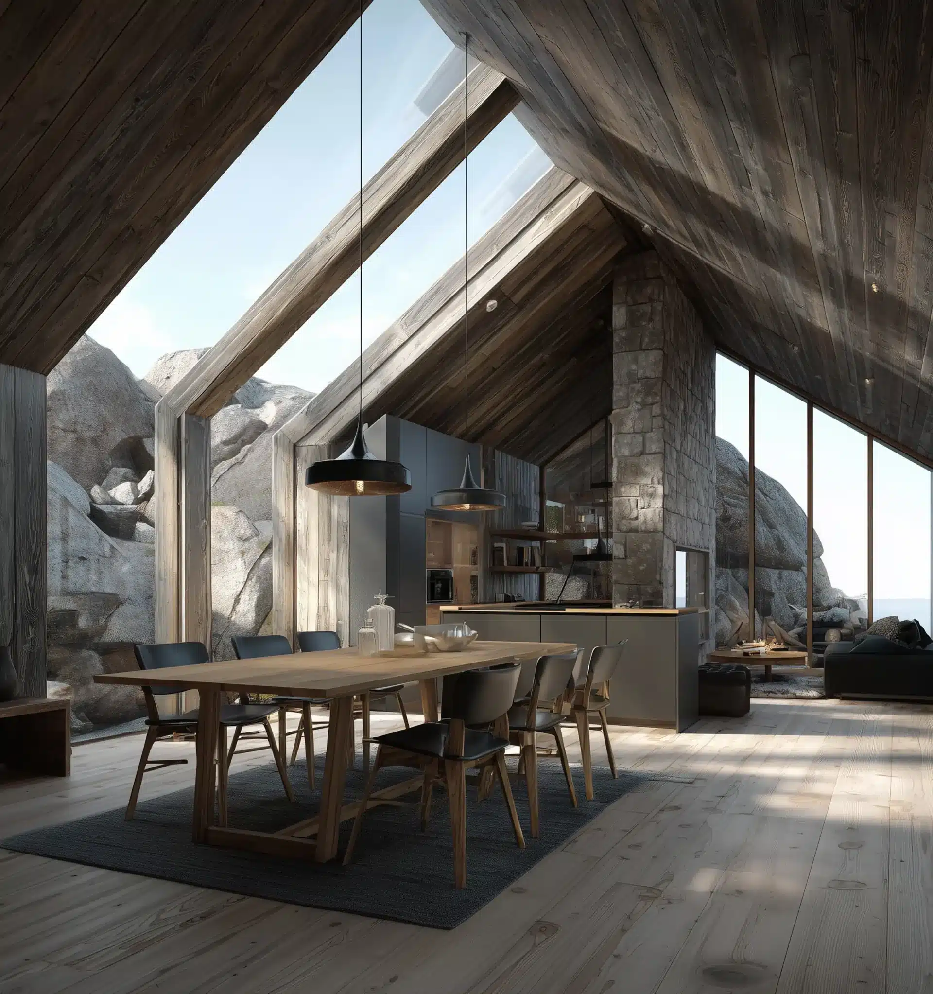 Scandinavian summer house with huge windows in Denmark